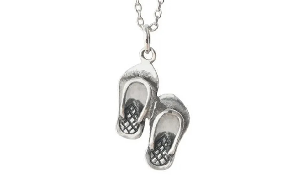 At The Beach Pewter Jewelry - Single Flip Flop Necklace & Earrings