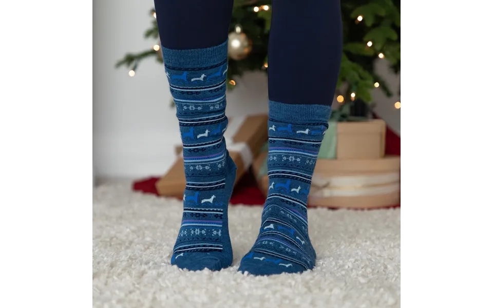 Baby Alpaca Fun Print Socks - Light Blue