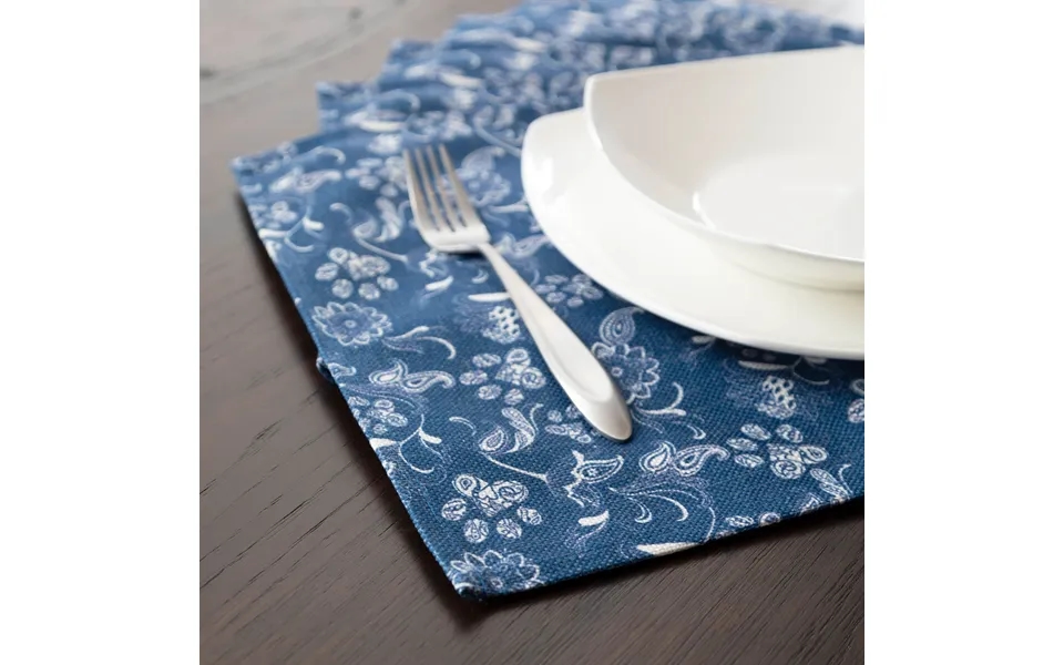 Blue Paisley Placemats - Set Of 6
