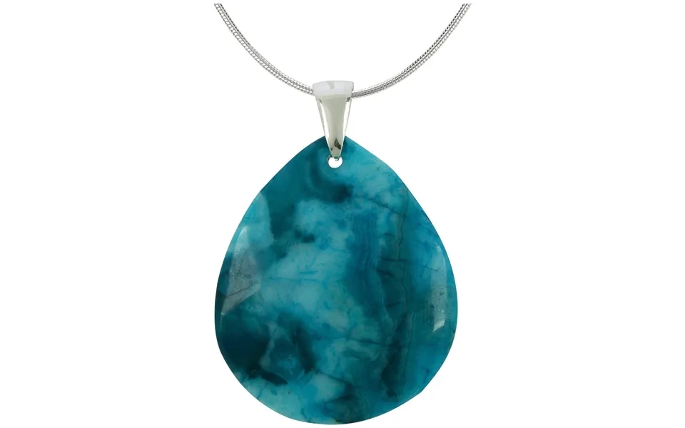 Blue Sky Crazy Lace & Sterling Necklace - With Snake Chain