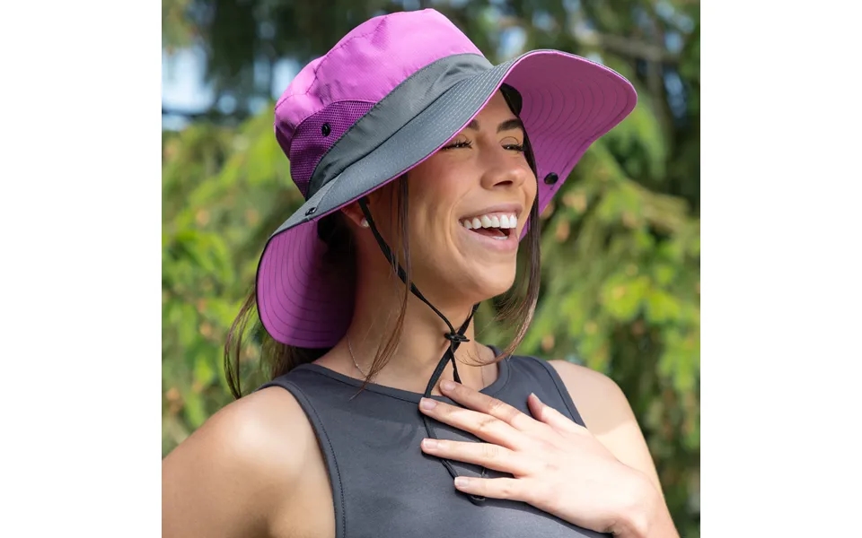 Breathable Sun Hat With Ponytail Hole - Gray Lavender
