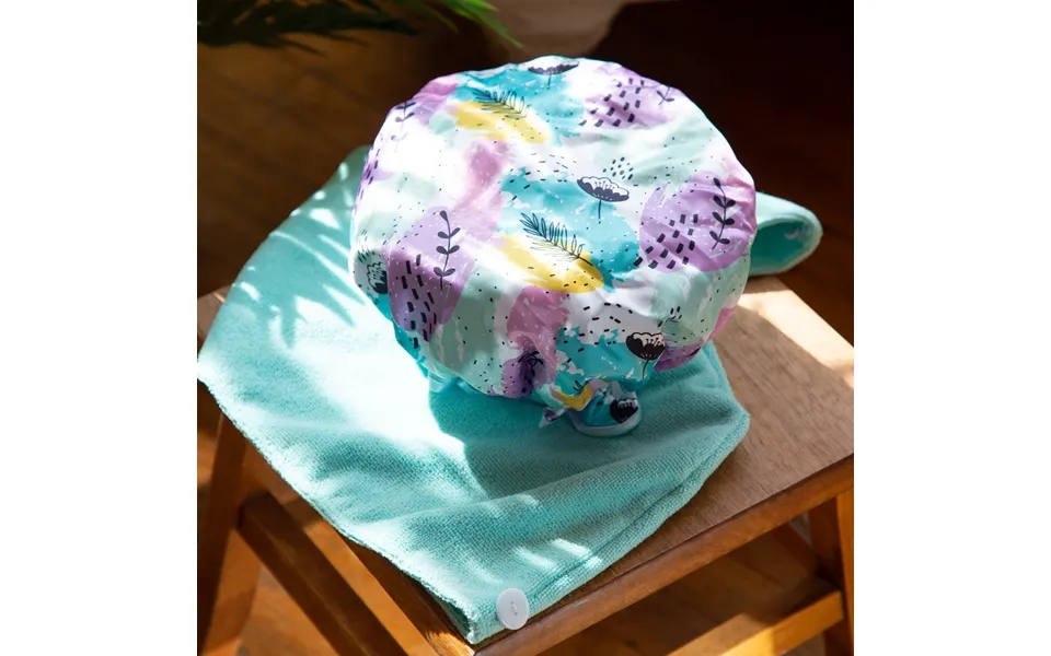 Cala Shower Cap & Hair Turban Set - Aqua