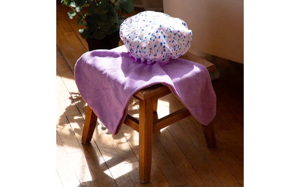 Cala Shower Cap & Hair Turban Set - Purple