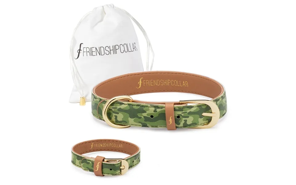 Camo Dog Friendship Collar & Bracelet Set - Xxxs