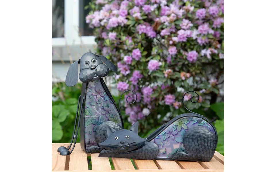 Cat & Dog Outdoor Solar Lights L Garden Decor Light - Cat