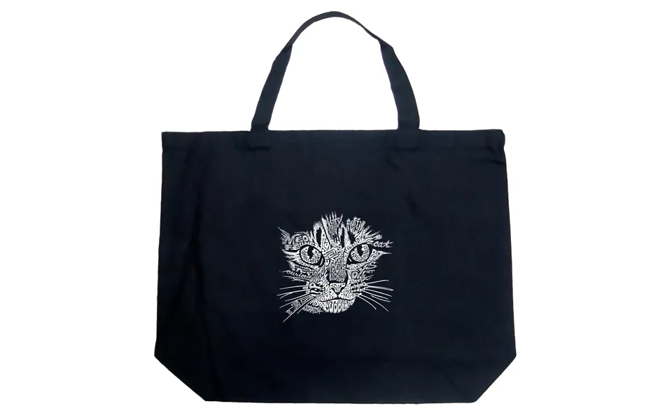 Cat Face - Large Word Art Tote Bag