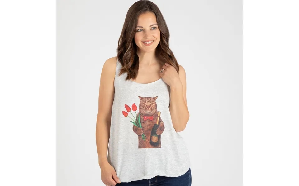 Cat Happy Hour Tank Top - Cat & Flowers