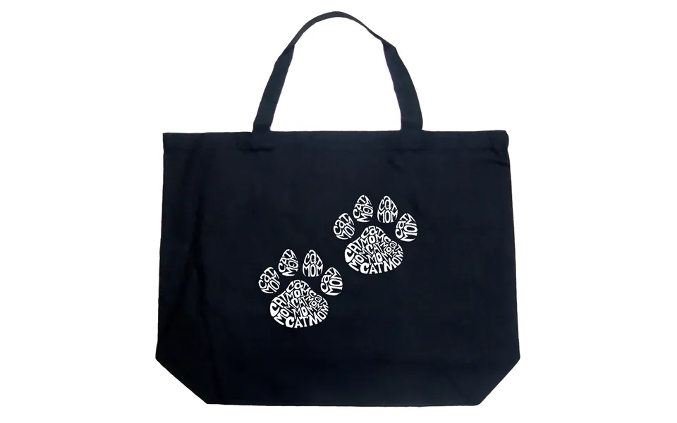 Cat Mom - Large Word Art Tote Bag