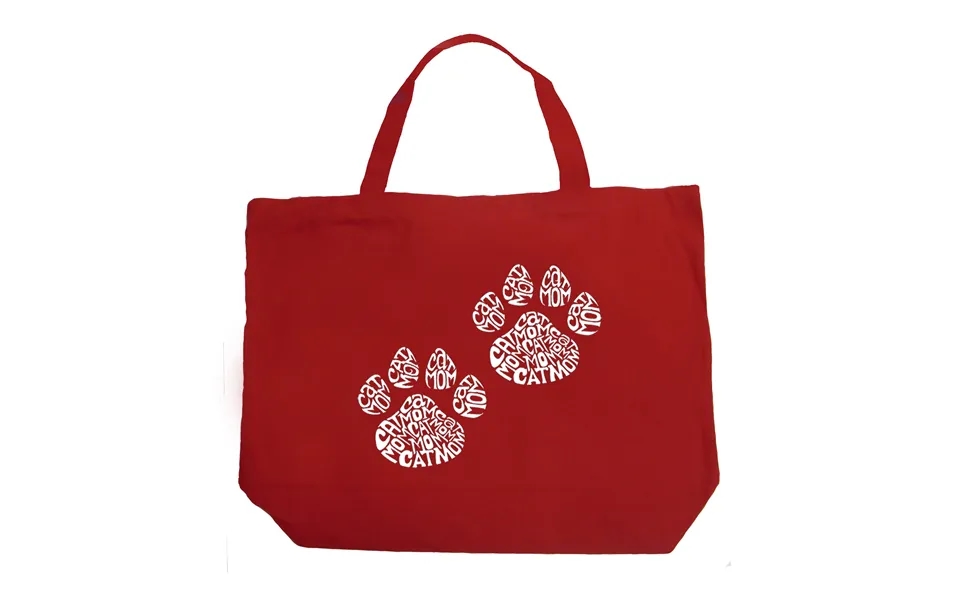 Cat Mom - Large Word Art Tote Bag
