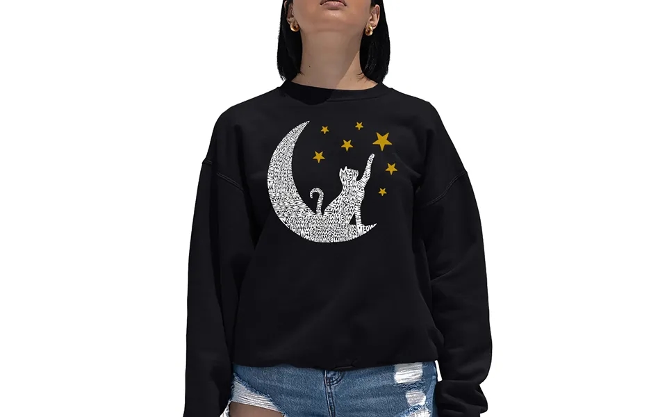 Cat Moon - Women's Word Art Crewneck Sweatshirt