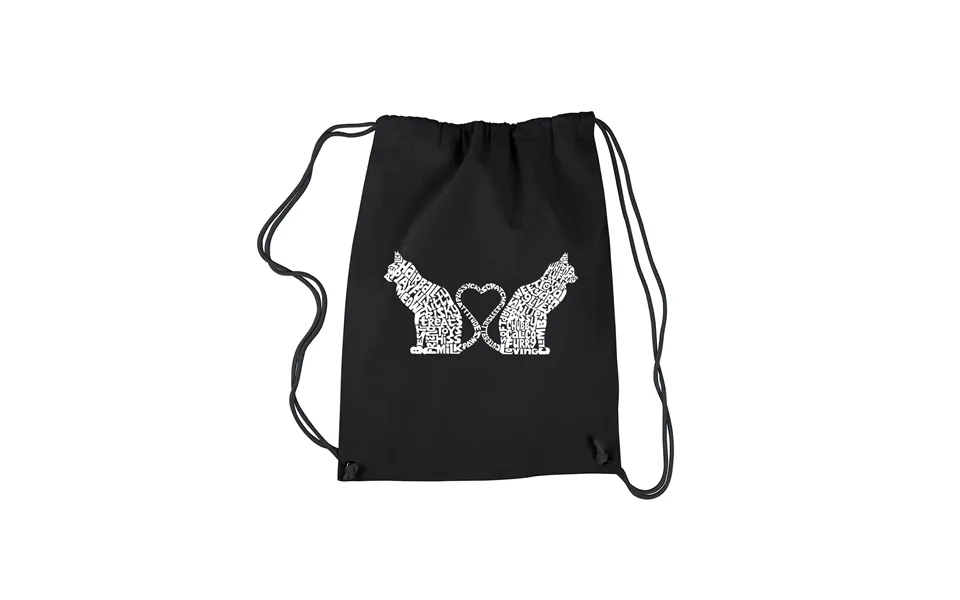 Cat Tail Hearts - Drawstring Backpack