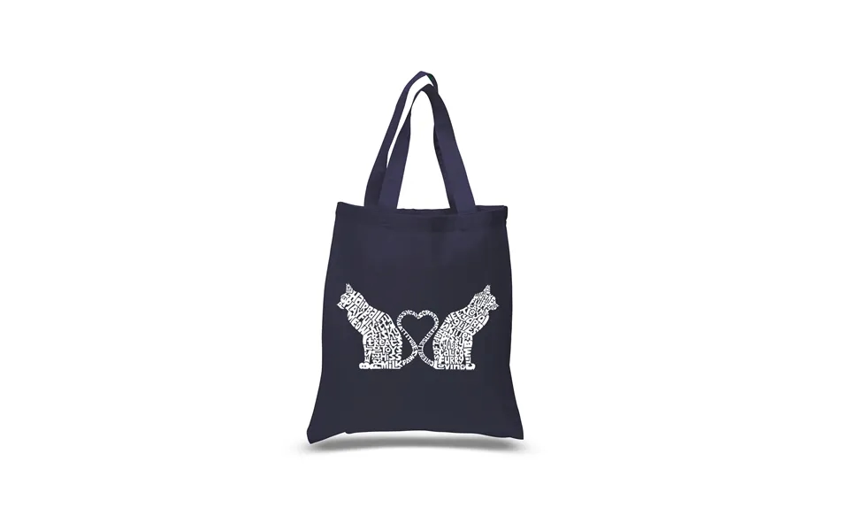 Cat Tail Hearts - Small Word Art Tote Bag