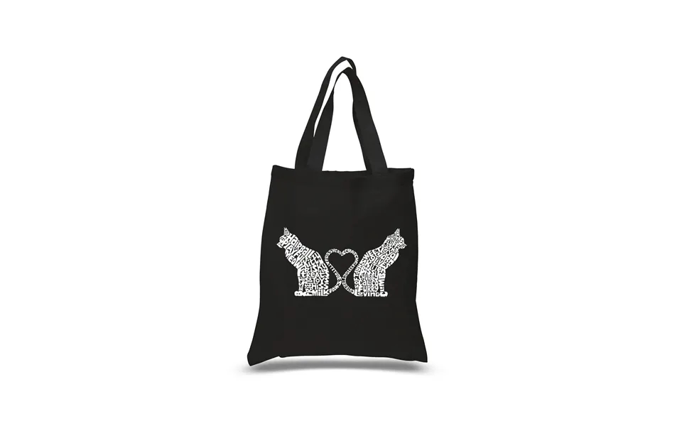 Cat Tail Hearts - Small Word Art Tote Bag
