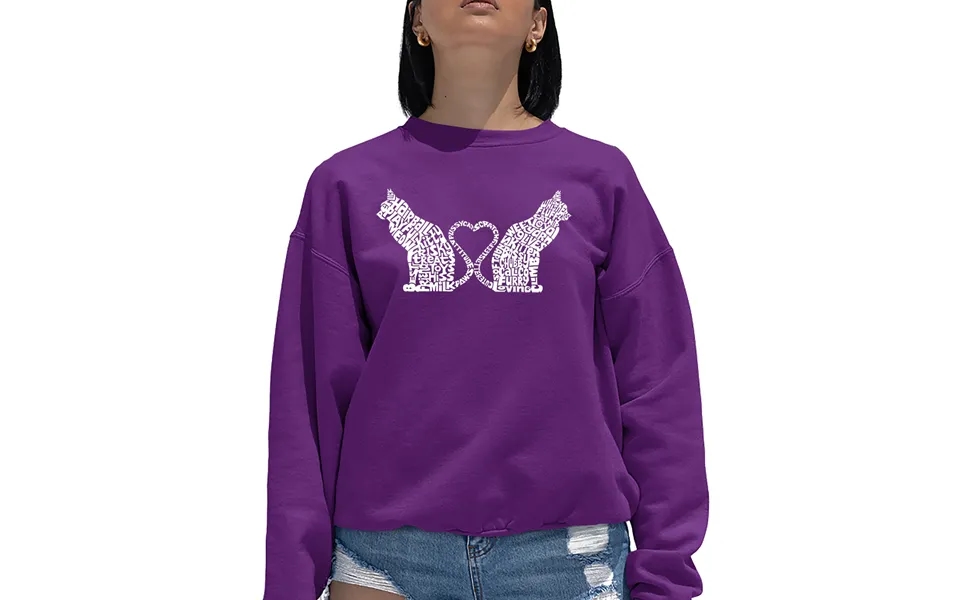 Cat Tail Hearts - Women's Word Art Crewneck Sweatshirt