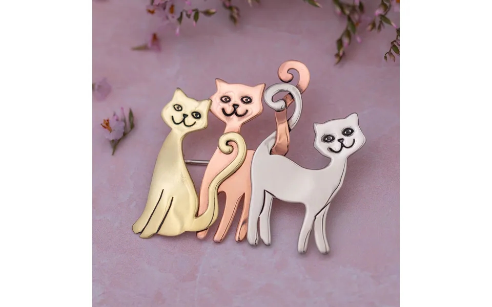 Cat Tails Mixed Metal Pin