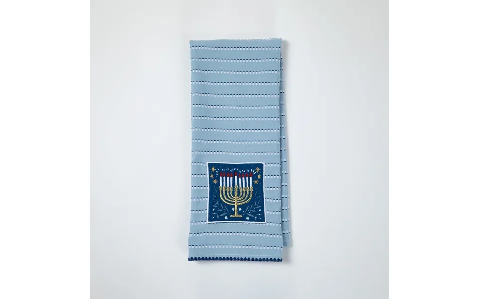 Celebrate Hanukkah Embellished Dish Towel - Menorah