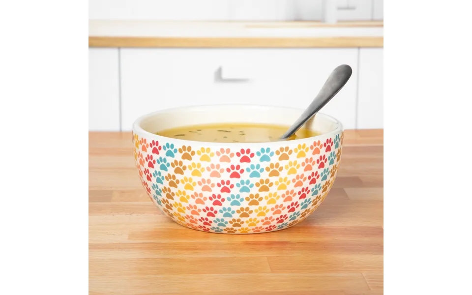 Ceramic Paw Lover Soup Or Salad Bowl - Set Of 4