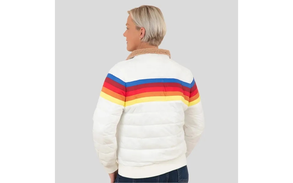 Chasing Rainbows Retro Stripe Insulated Jacket - White