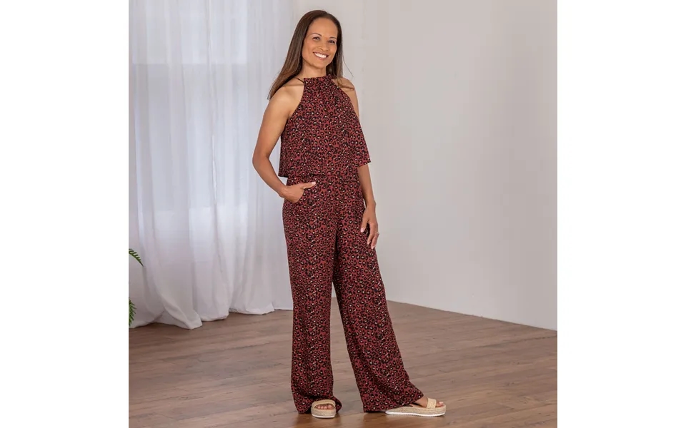 Cheetah Print High Neck Jumpsuit - S