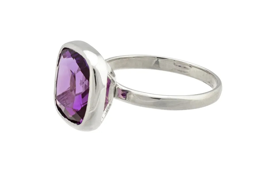Classic Cut Sterling & Amethyst Ring - 6