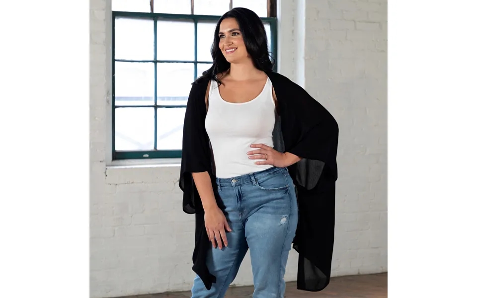 Comfy Sheer Kimono Cover-up - Black