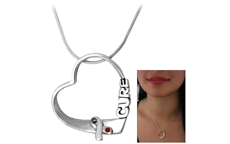 Diabetes Hope For A Cure Sterling Heart Necklace - Pendant Only