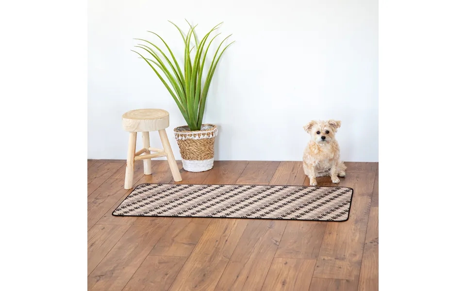 Diagonal Paws Floor Runner - Black Paws