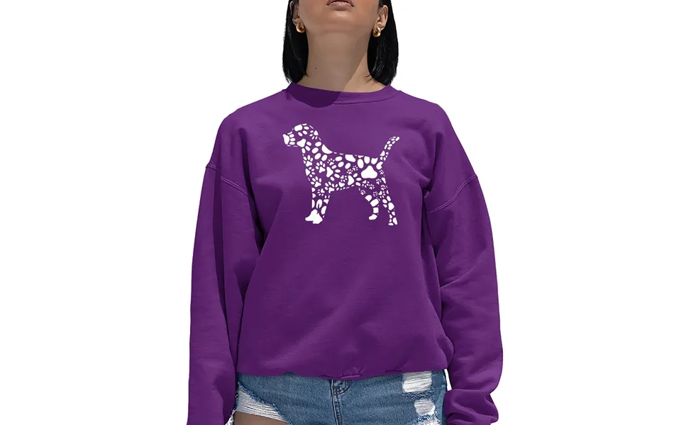 Dog Paw Prints - Women's Word Art Crewneck Sweatshirt