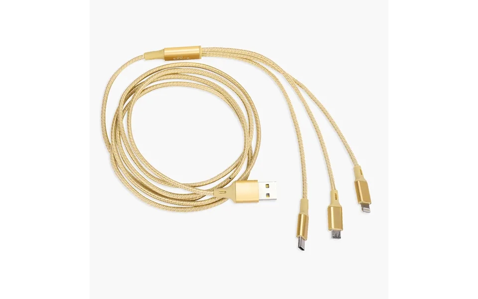 Ellielosangeles Gold Nylon Charging Cable