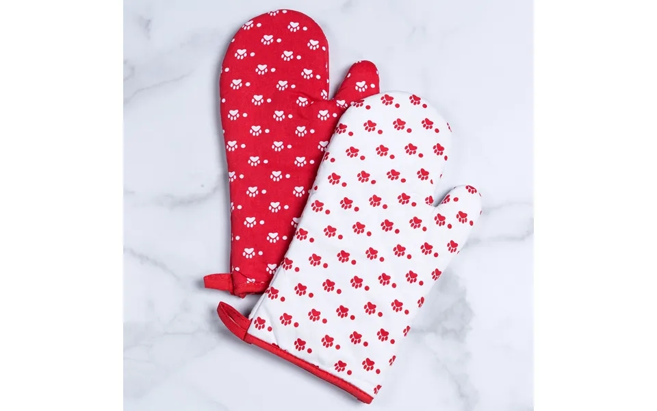 Festival Pets 100% Cotton Oven Mitts Dog Oven Mitts Cat Oven Mitts - Paws & Dots