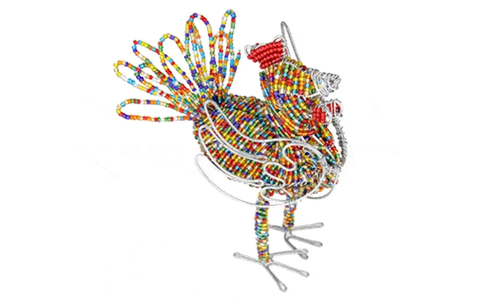 Festive Beaded Rooster Figurine