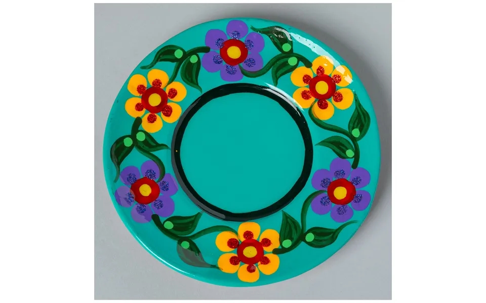 Fiesta Hand Painted Small Ceramic Planter - Aqua