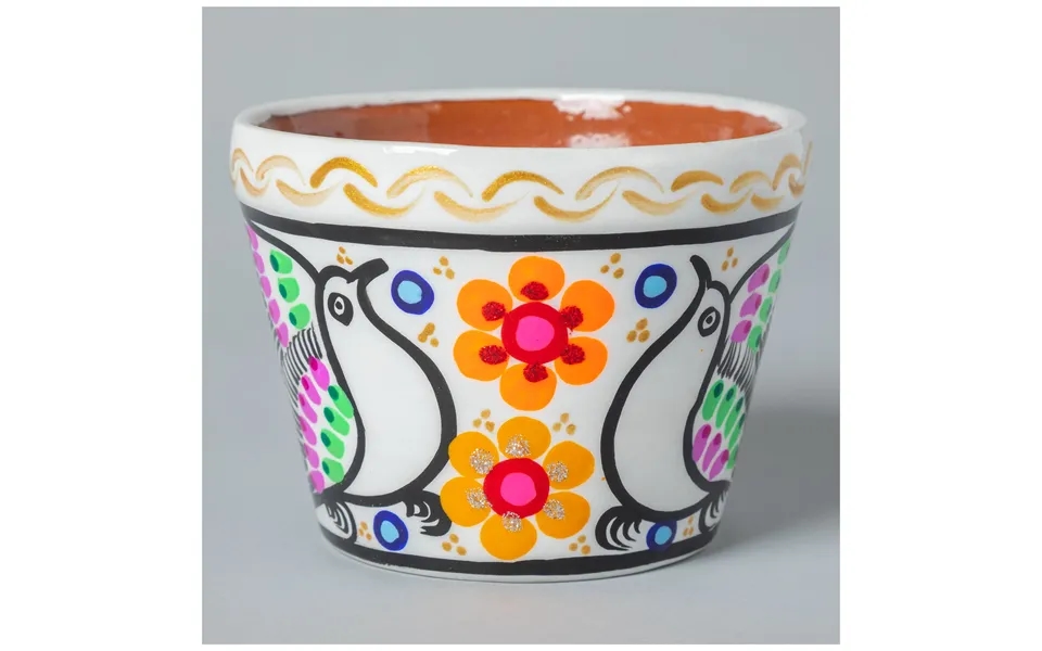 Fiesta Hand Painted Small Ceramic Planter - White