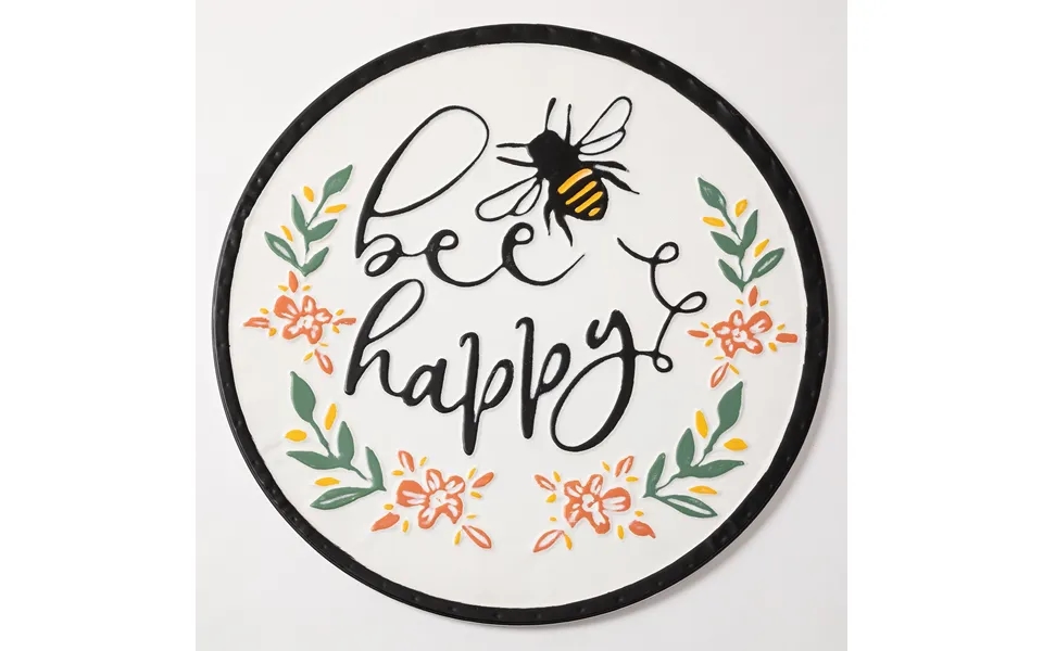 Floral Bee Happy Patio Wall Decor