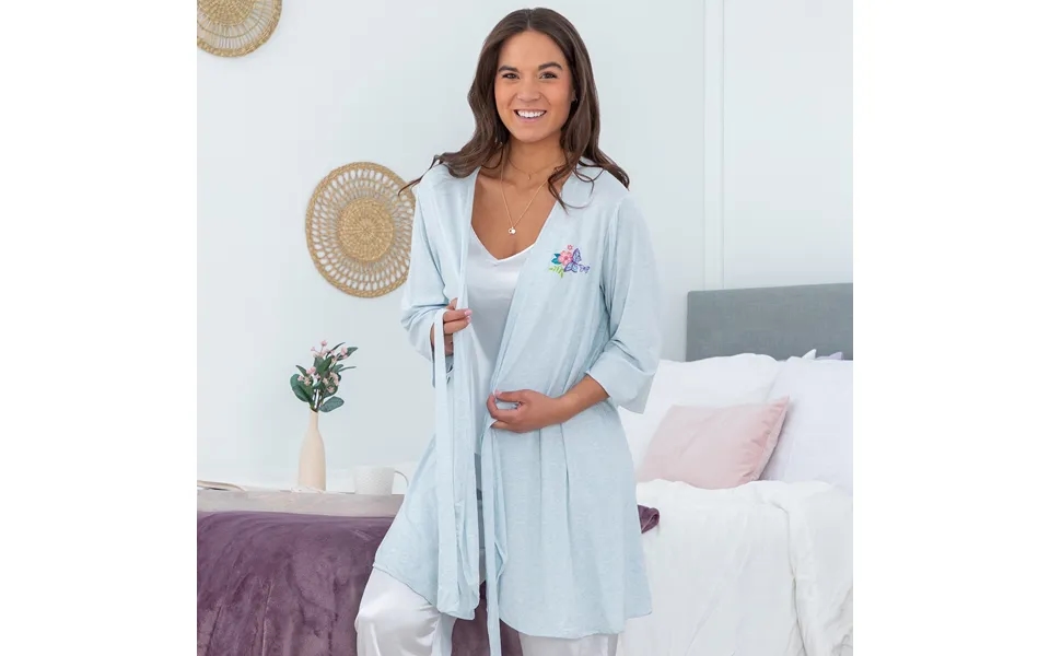 Floral Butterflies Jersey Knit Robe - S M