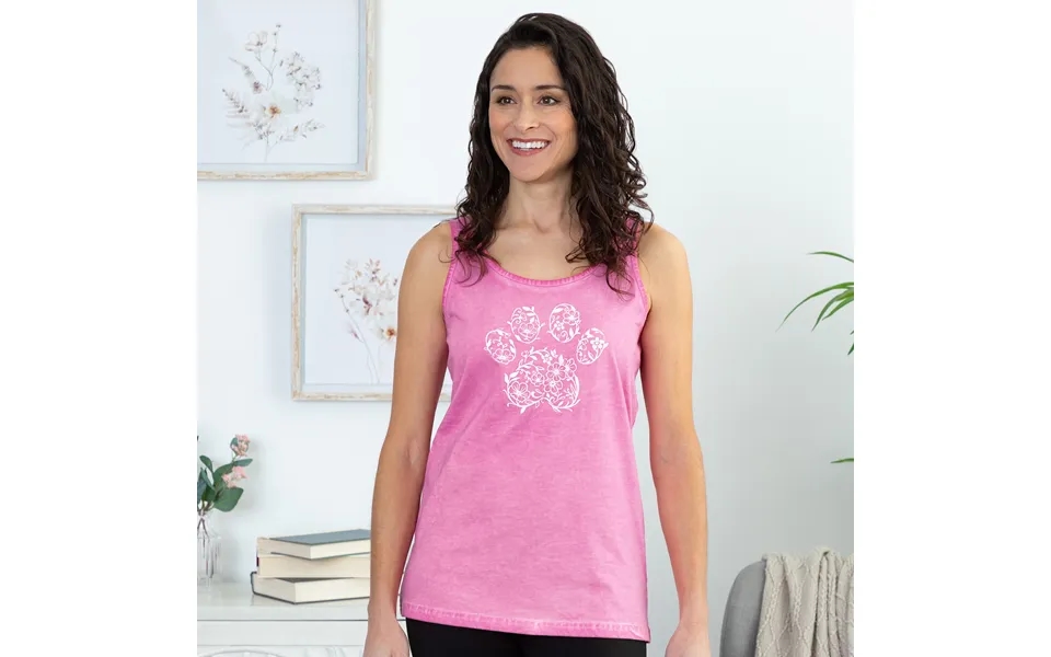 Flower Paw Vintage Acid Wash Tank Top - S