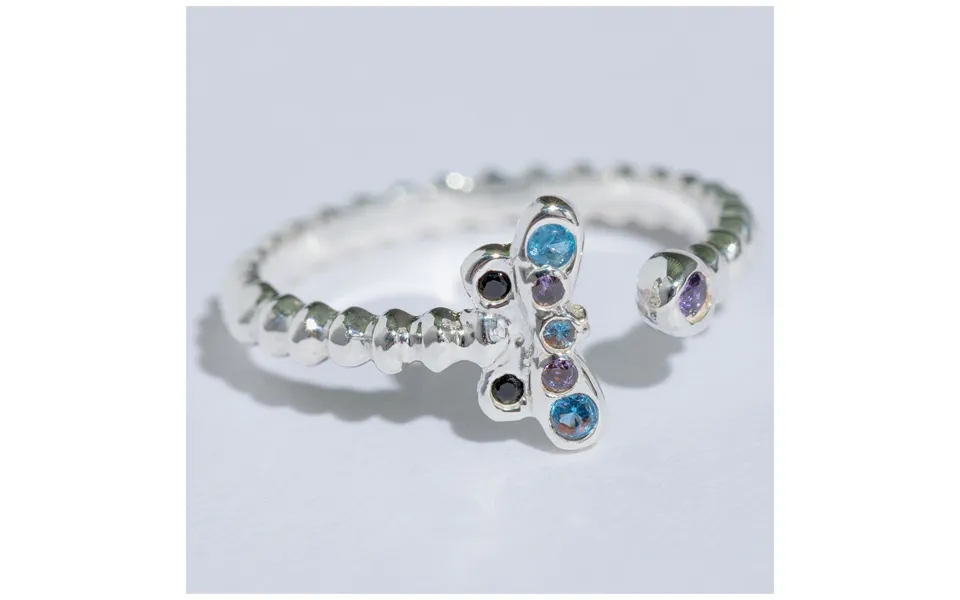 Flying Dragonfly Sterling & Crystals Toe Ring