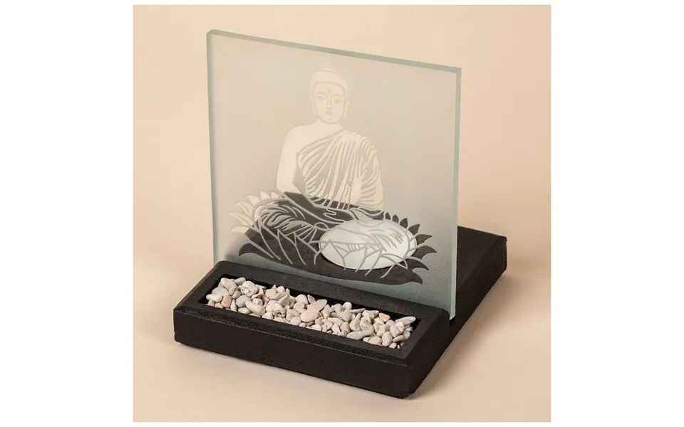 Frosted Glass Tealight & Incense Holder - Buddha