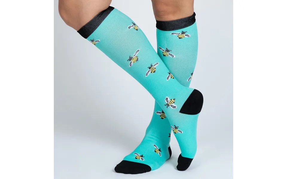 Fun Print No Slip Moderate Compression Socks - Bees