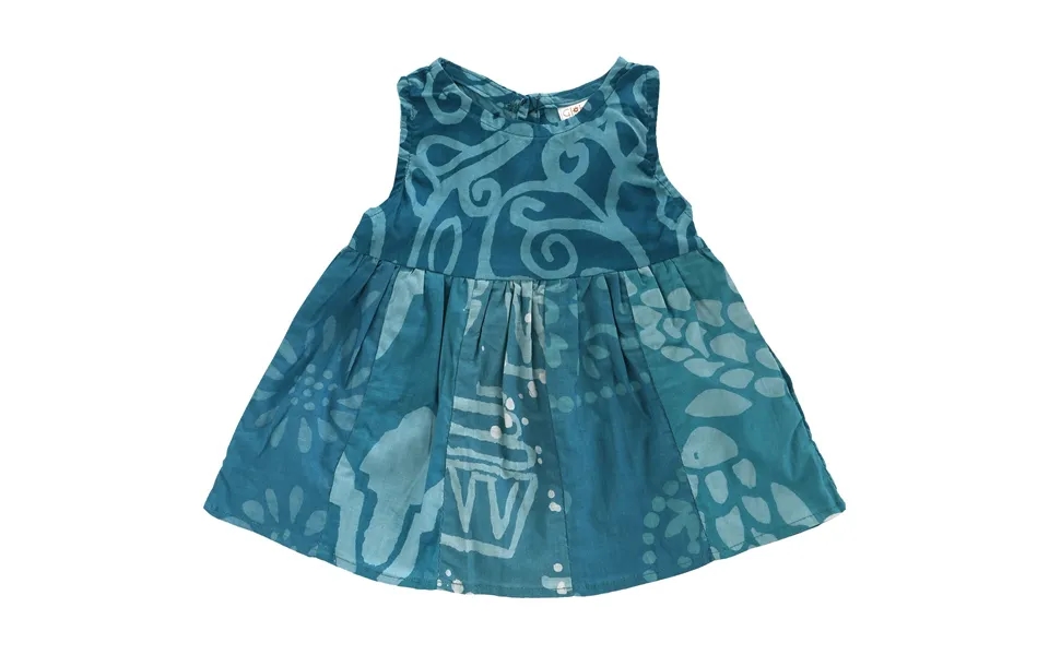 Ghana Batik Girl's Paneled Sundress - Aqua