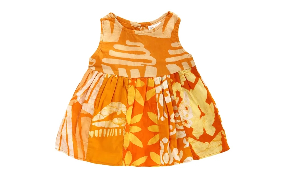 Ghana Batik Girl's Paneled Sundress - Marigold