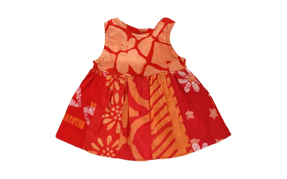 Ghana Batik Girl's Paneled Sundress - Papaya