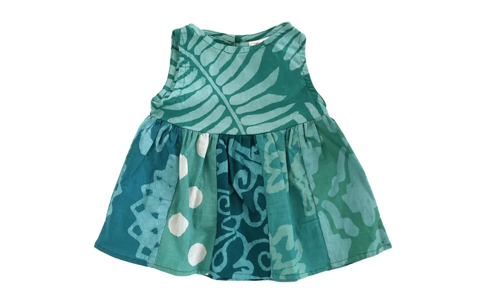 Ghana Batik Girl's Paneled Sundress - Shamrock