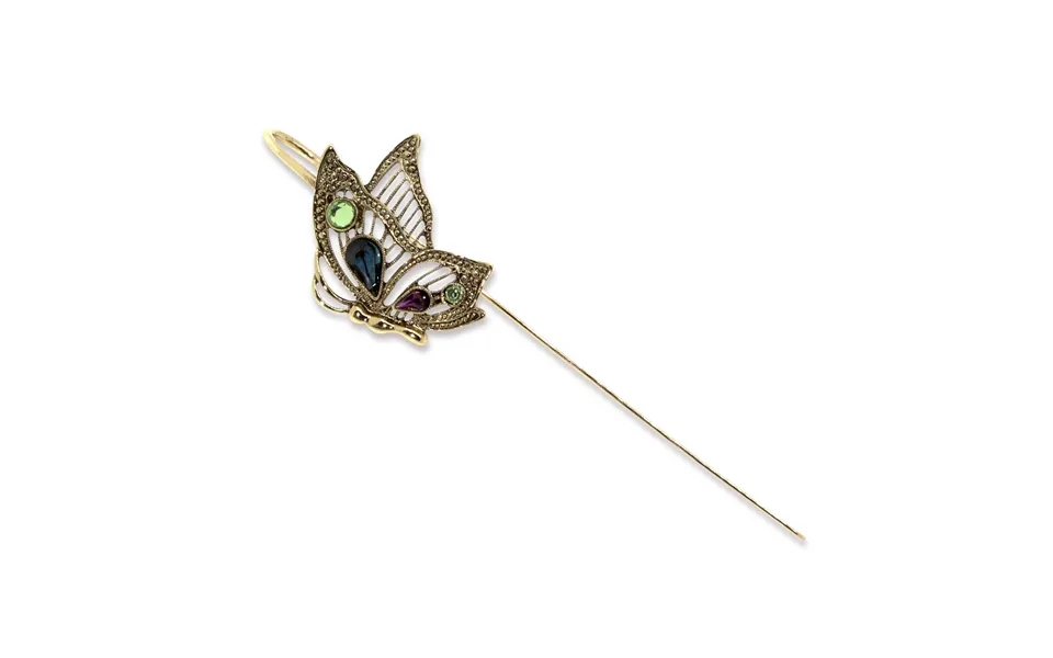 Gold-tone Blue And Green Crystal Butterfly Bookmark
