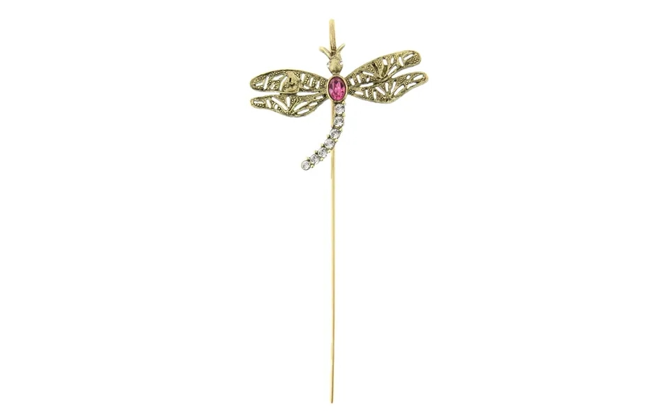 Gold-tone Pink And Crystal Dragonfly Bookmark