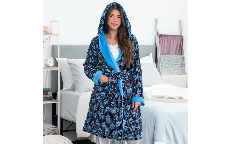 Gradient Paws & Polka Dot Hooded Robe - 1x