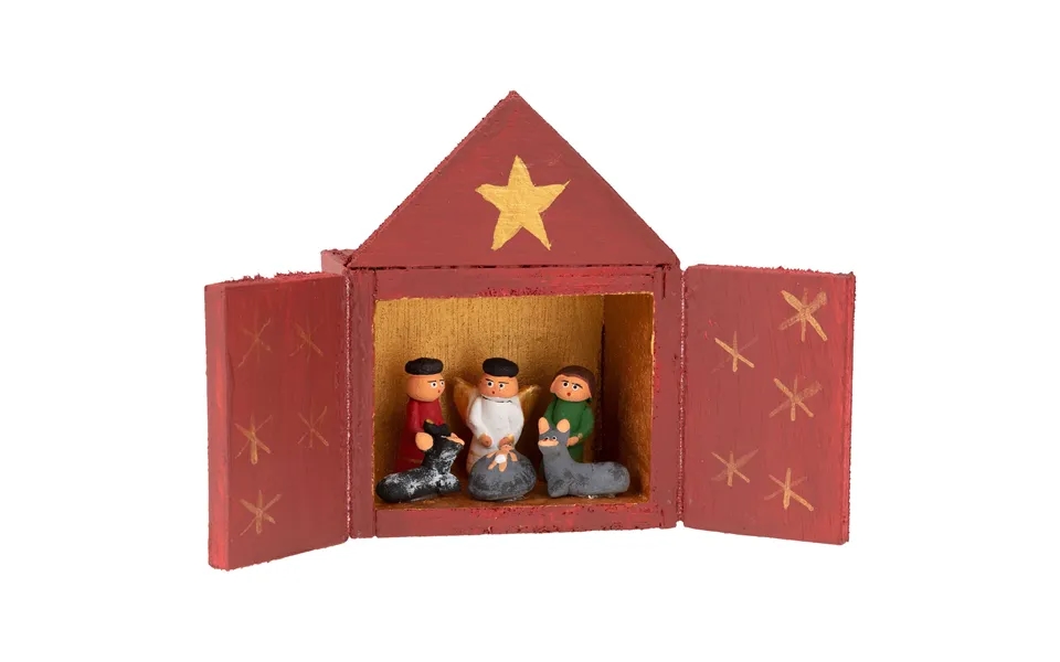 Guatemalan Nativity In A House - Red