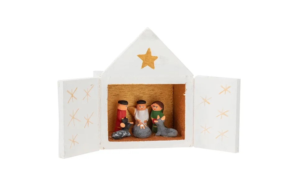 Guatemalan Nativity In A House - White
