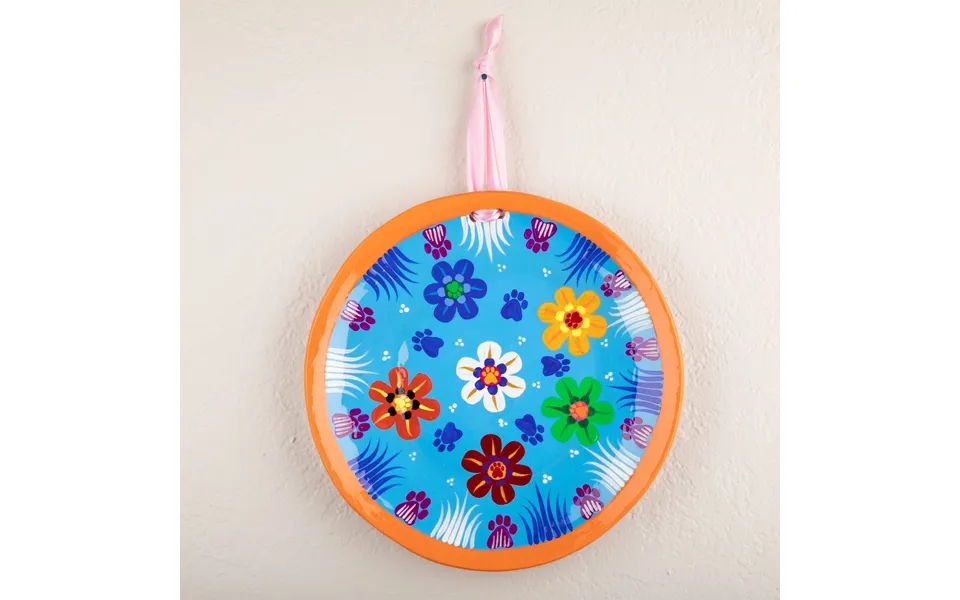 Hand Painted Paws & Flowers Decorative Ceramic Plate