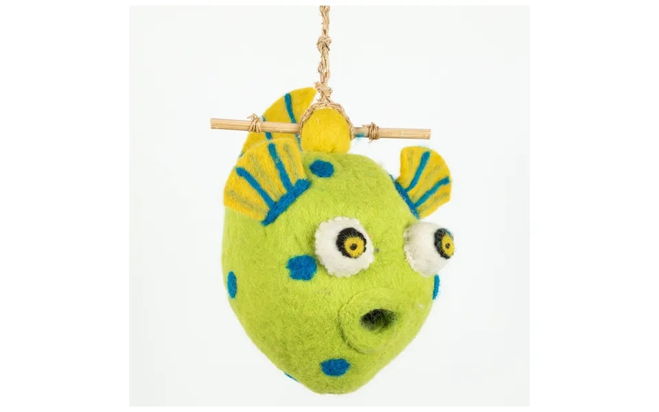 Hand-felted Birdhouse - Puffer Fish